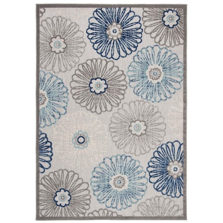 Safavieh 5 ft. 3 in. x 7 ft. 6 in. Cabana 800 Power-Loomed Rectangle Rug Gray & Blue CBN801F-5